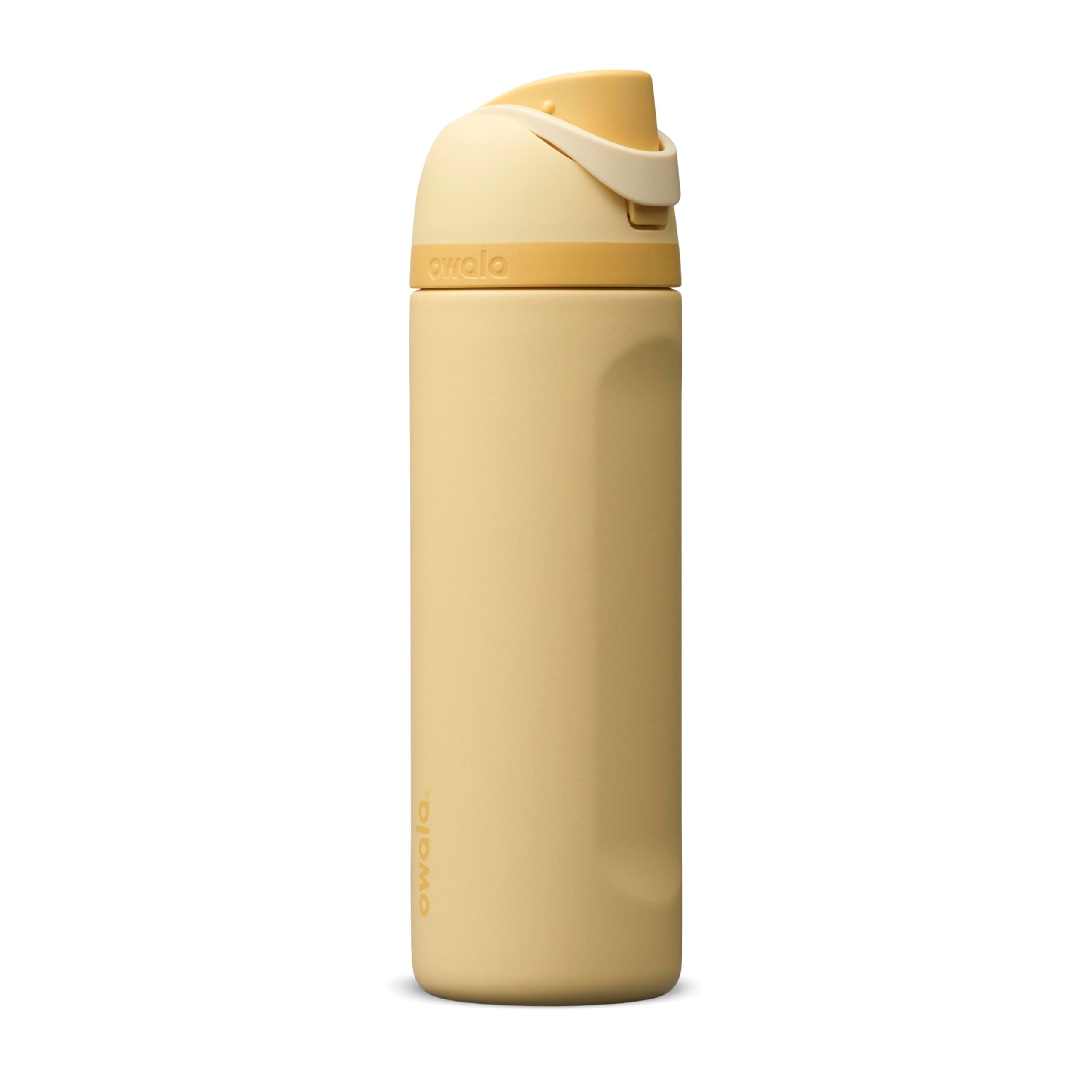 Owala FreeSip Stainless Steel Water Bottle 24 oz Butter Half