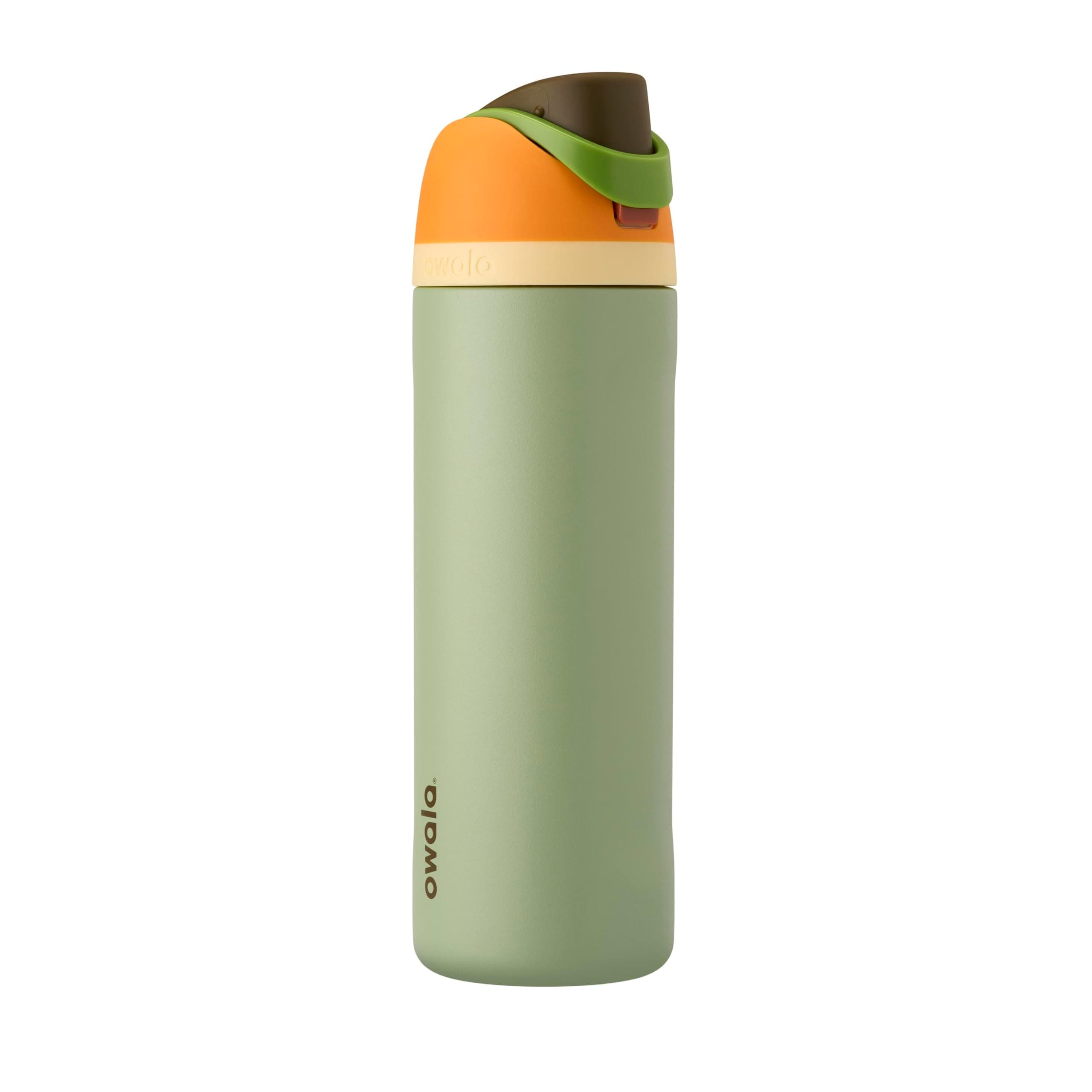 Owala FreeSip Stainless Steel Water Bottle 24 oz Orange/Green (Camo Cool)