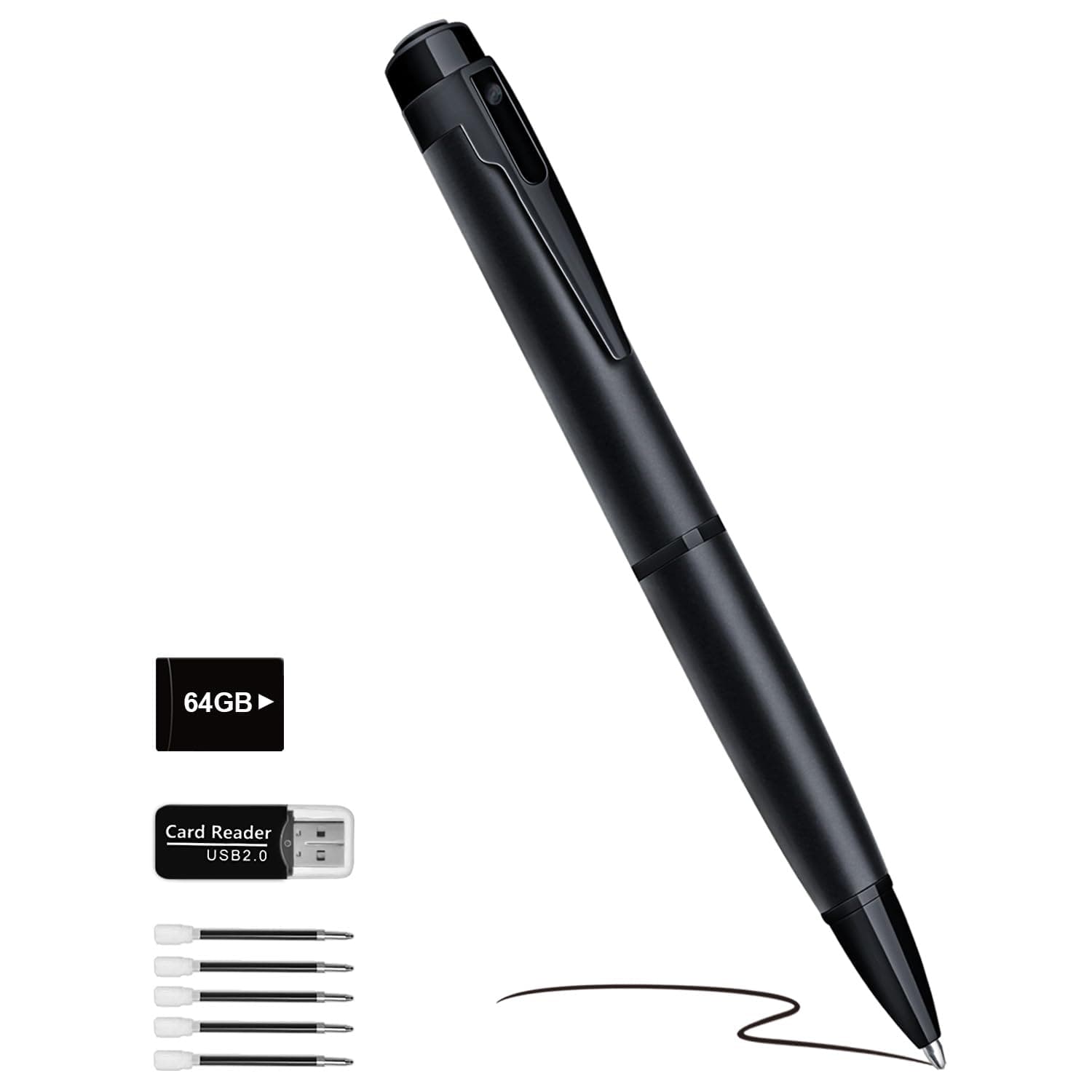 Security Camera XISRU 64GB Small Nanny Cam 1080P Motion Detection (Royal Black) Hidden Cameras L Mini