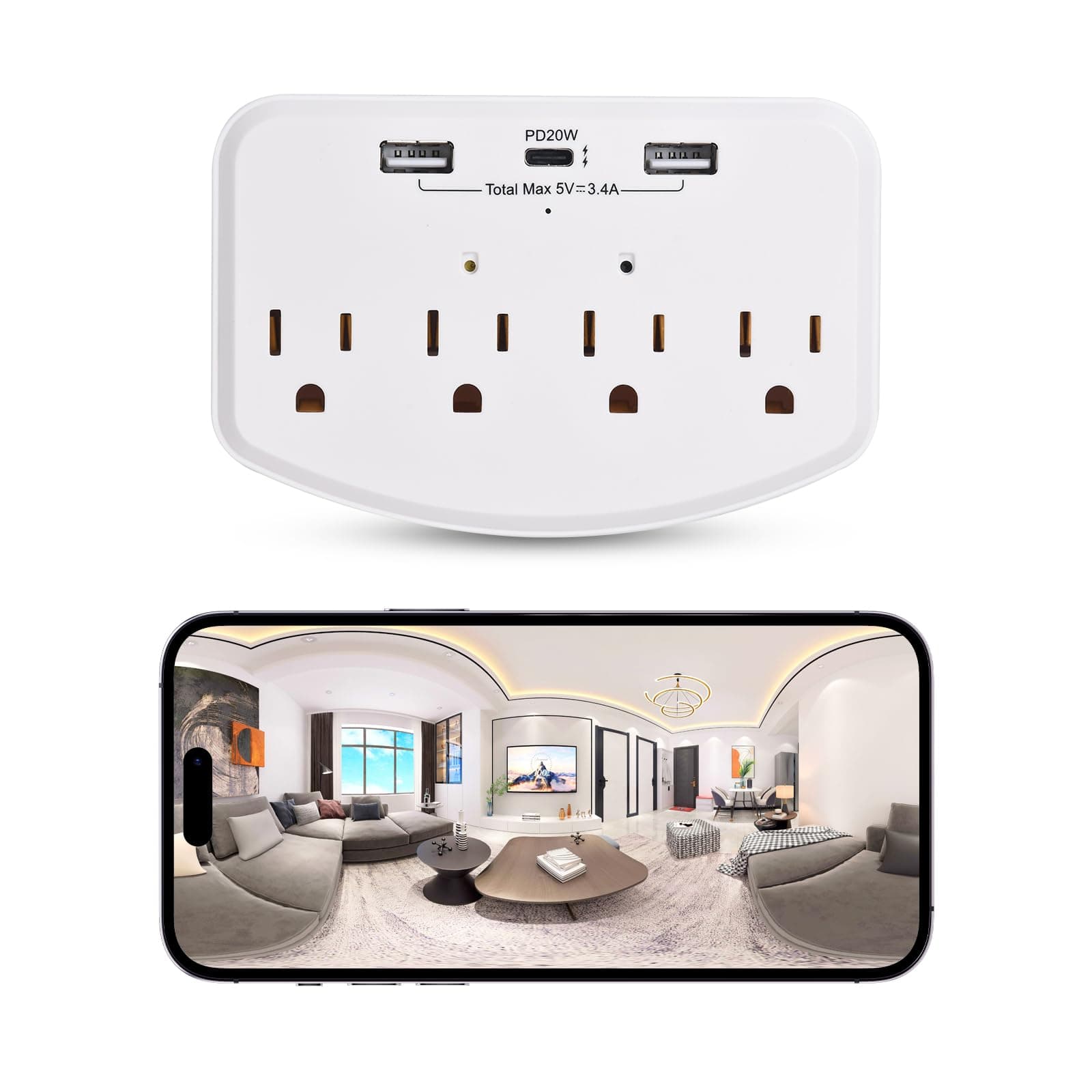 Hidden Camera 1080P Wireless Indoor Security HD Nanny Cam WiFi Wall Mounted Cameras PC4 2